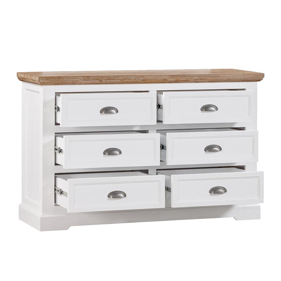 Clementine Two Toned Chest 6 drawers