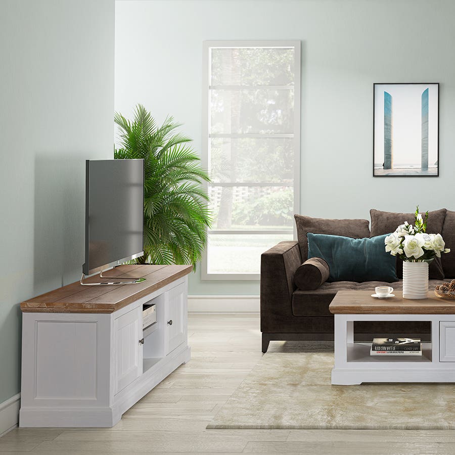Clementine Two Toned Entertainment Unit 1.77m