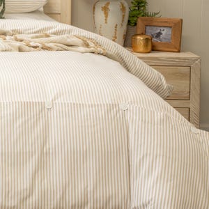 Airlie King Quilt Set Cotton Natural Stripe