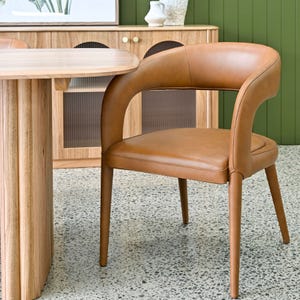 Arlo Tan Leather Dining Chair