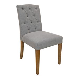 Belfort Grey Buttoned Dining Chair
