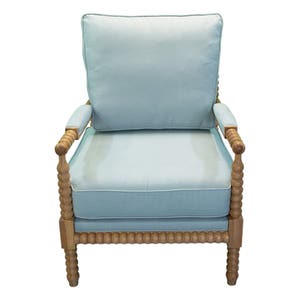 Brookhaven Beaded Arm Chair Oak with Duck Egg Blue