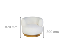 Sinclair White Swivel Occasional Chair
