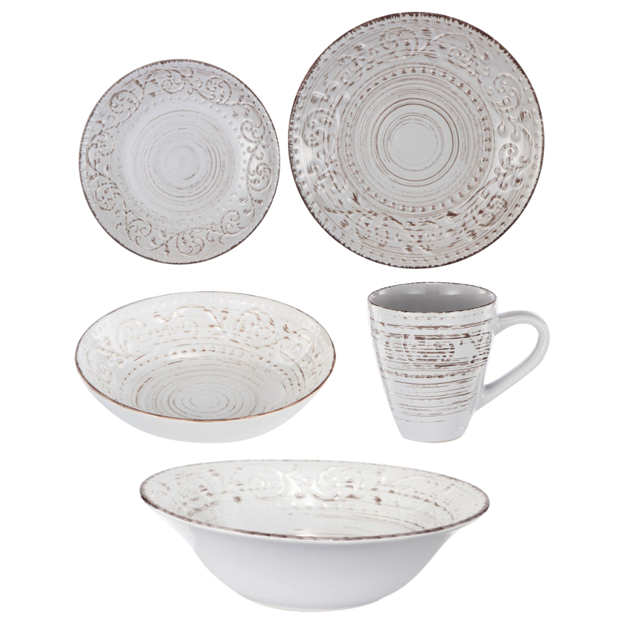 Cream store crockery set