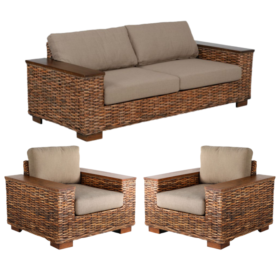 3 piece outdoor wicker set discount