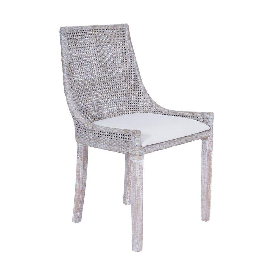White woven sales dining chairs