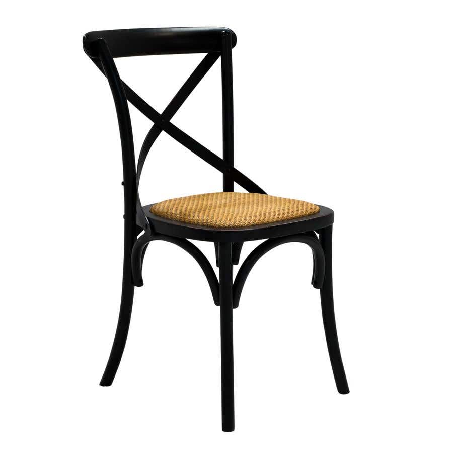 Black cross shop back dining chairs