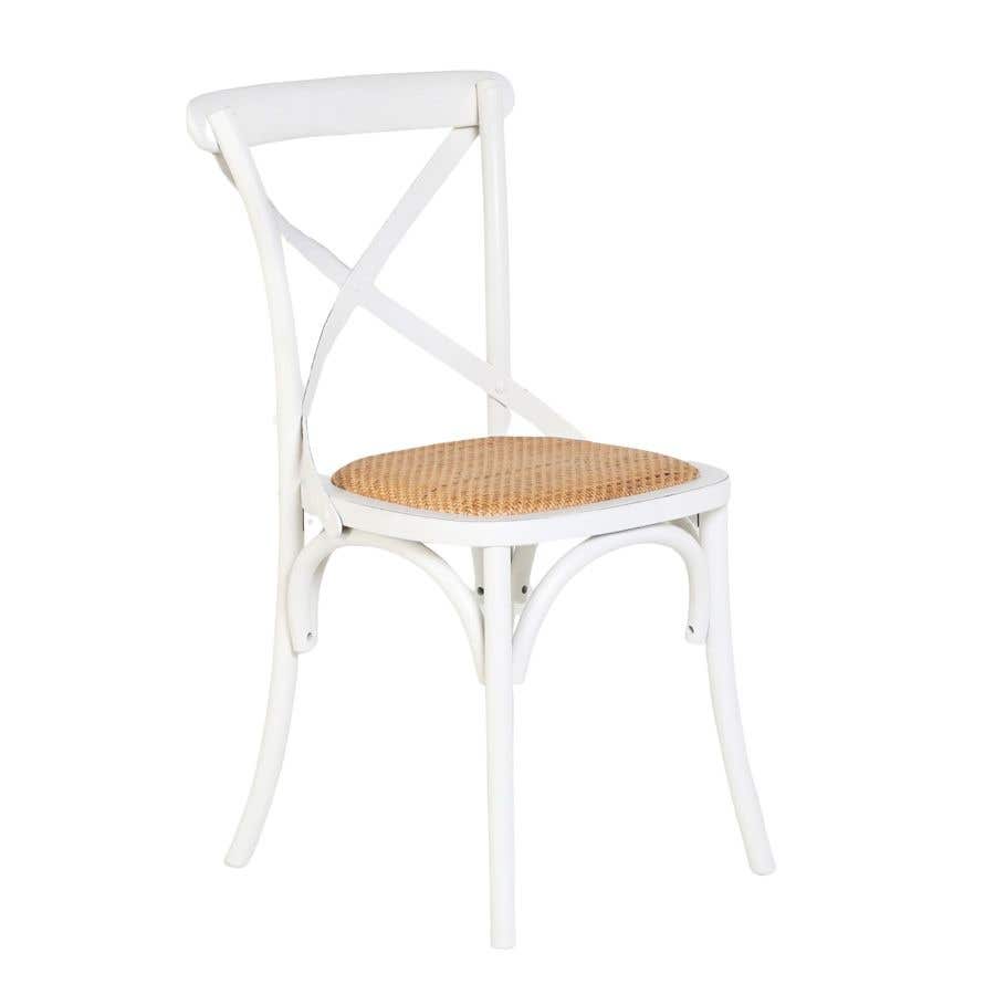 White cross back hotsell dining chairs