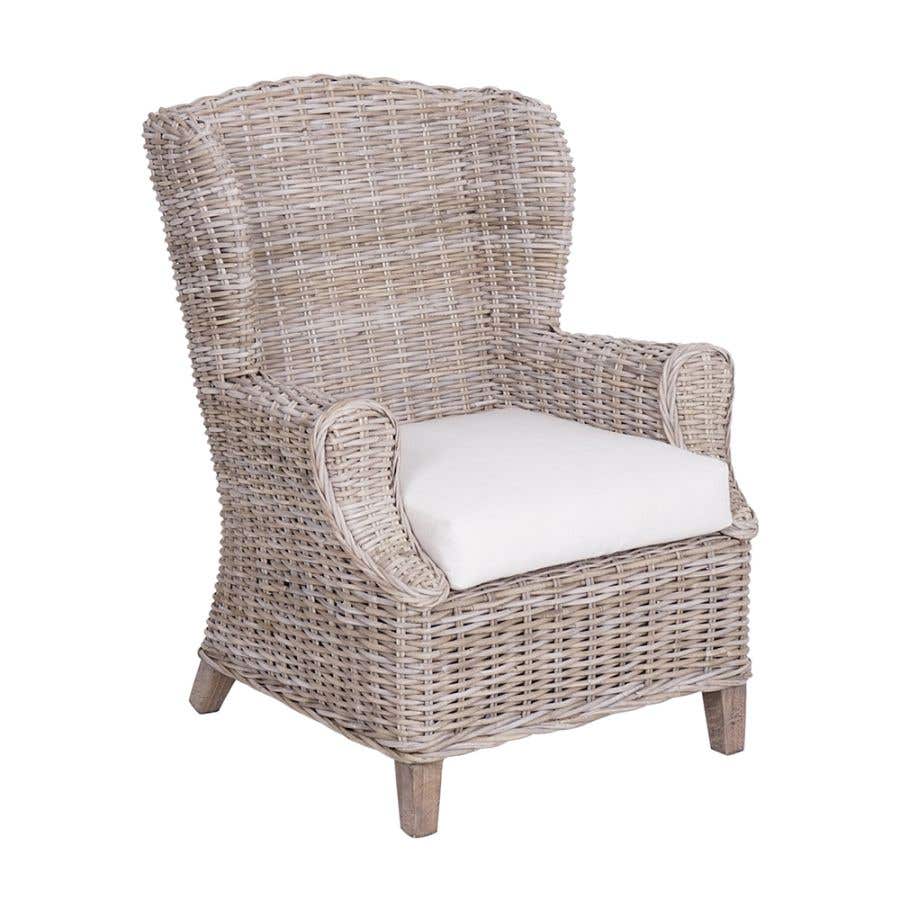 Rattan wingback armchair outlet