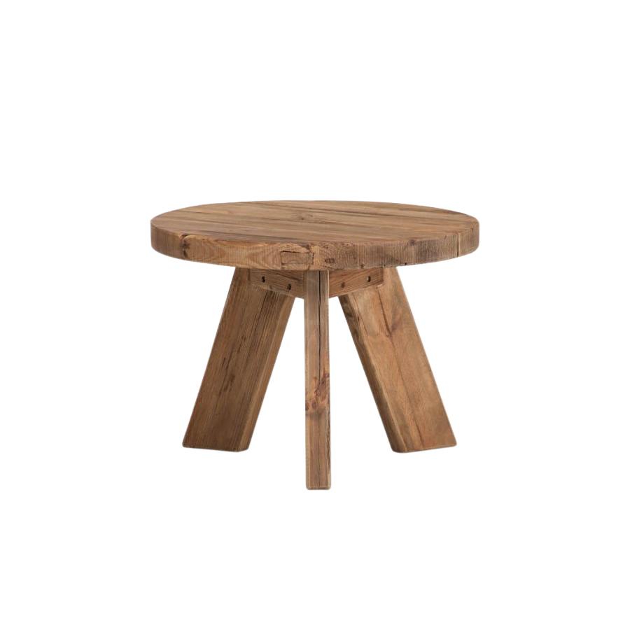 Round side discount table with lamp