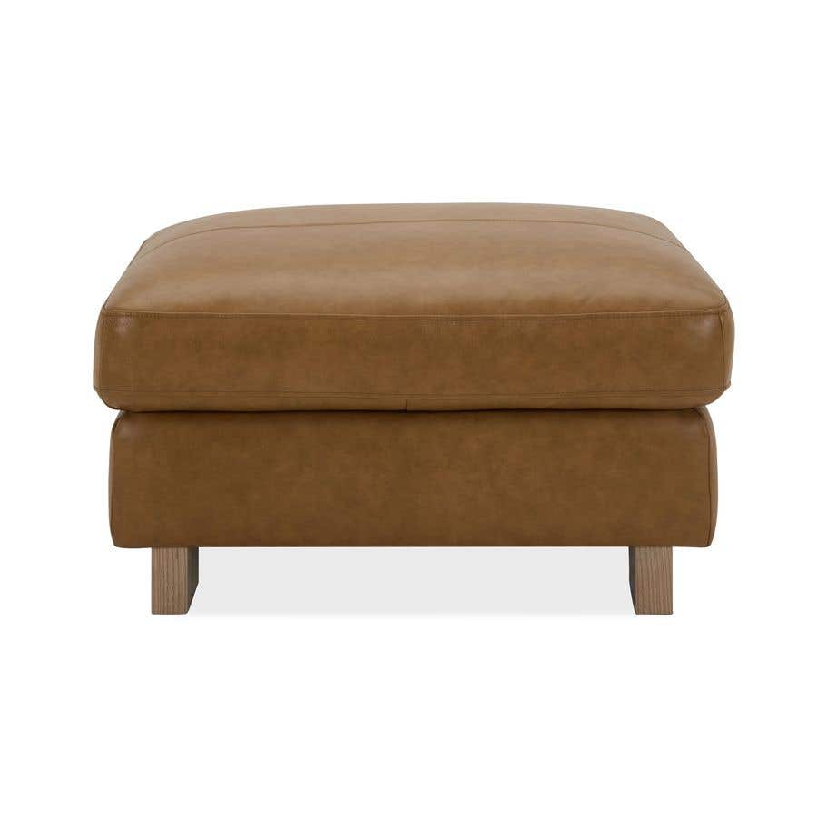 Caramel leather best sale ottoman