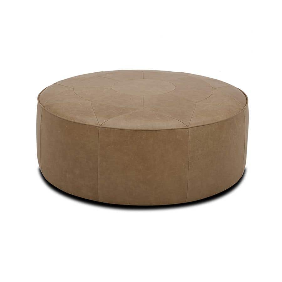 Leather outlet ottoman circle