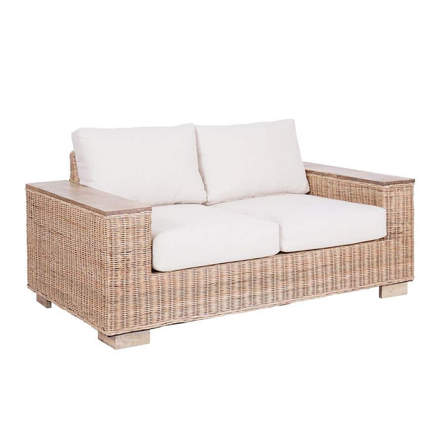 Solar 2 Seater Patio Sofa Blonde Eureka Furniture