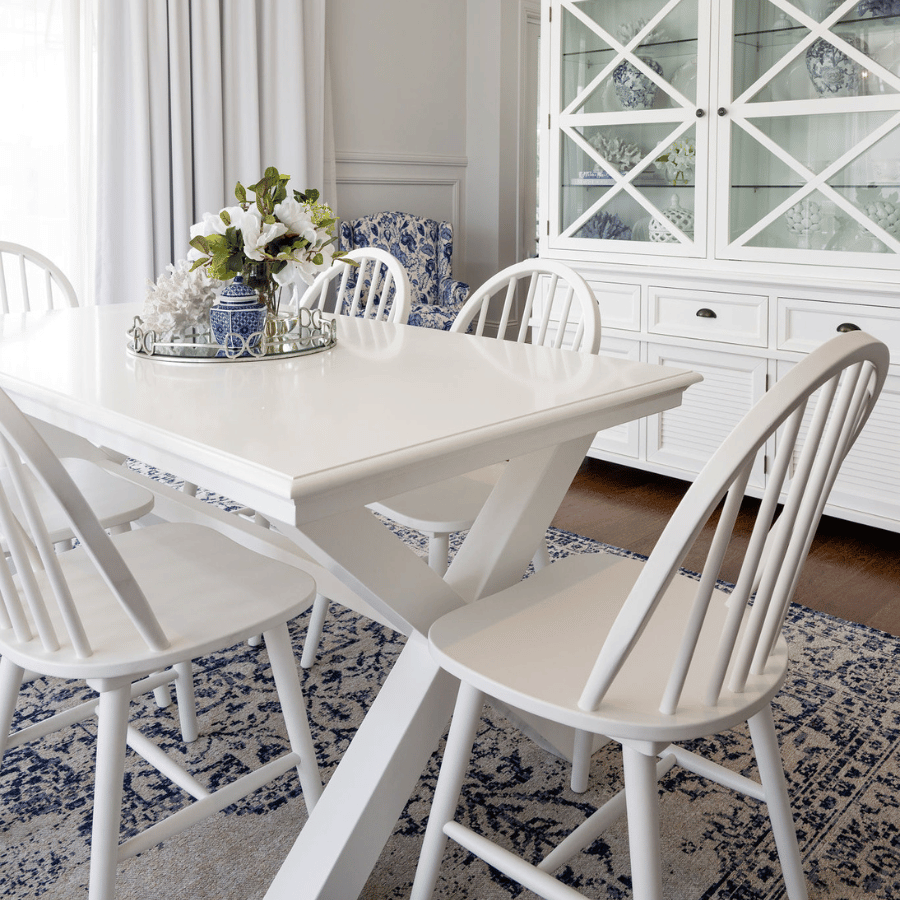 White hamptons shop dining table