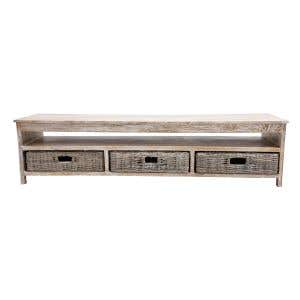 Solar Patio Entertainment Unit White Wash 