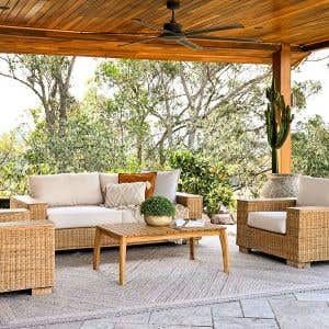 Solar 2 Seater Patio Sofa Blonde 