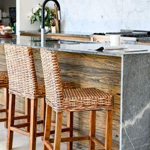 Solar Patio Bar Stool Natural 