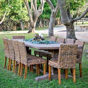 Solar Patio Dining Chair Natural 