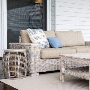Palmer White Wash Patio Stool 