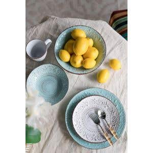 Rustic Fare Serving Bowl Aqua 