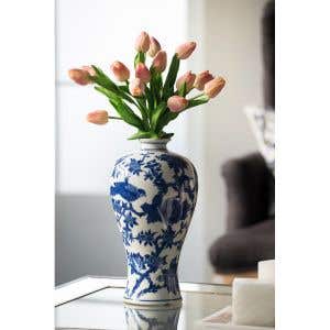 Ren Bird Vase Blue and White 