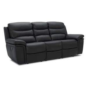 Resporto Black 3 Seater Recliner 