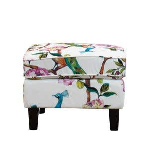 Shirley White Ottoman 