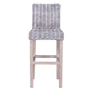 Solar Patio Bar Stool White Wash 