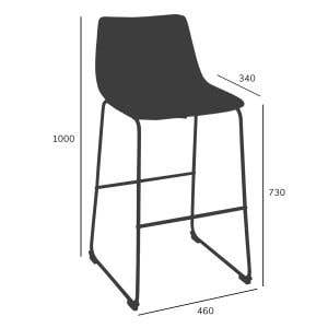Rivet Brown Bar Stool 