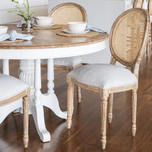 French Balloon Dining Chair White Wash 