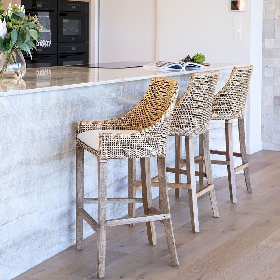 Cleveland Brown Rattan Counter Stool