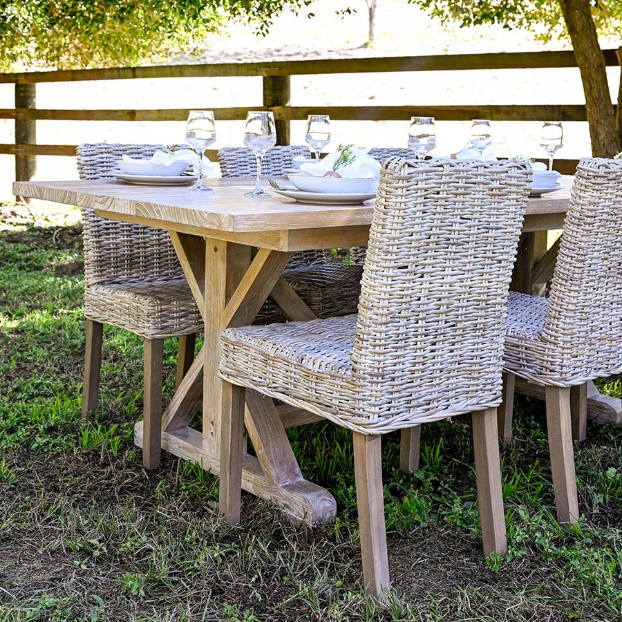 Hamptons Dining Table Grey 2m