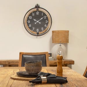 Spencer Black Round Wall Clock 76cm