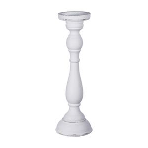 Wooden Candle Holder White 37