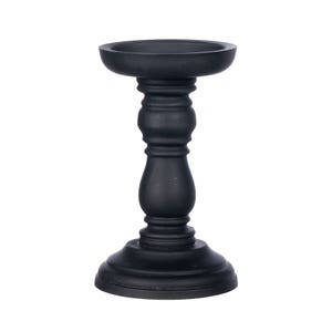 Wooden Candle Holder Black