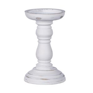 Wooden Candle Holder White