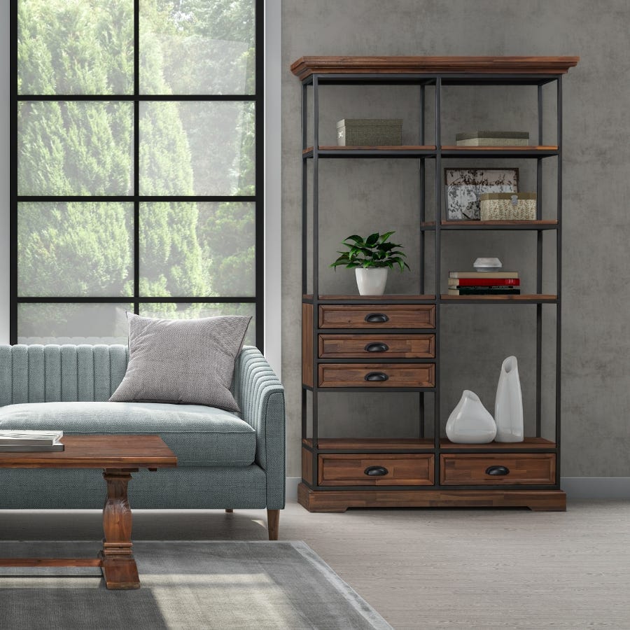 Houston Bookcase 5 drawers