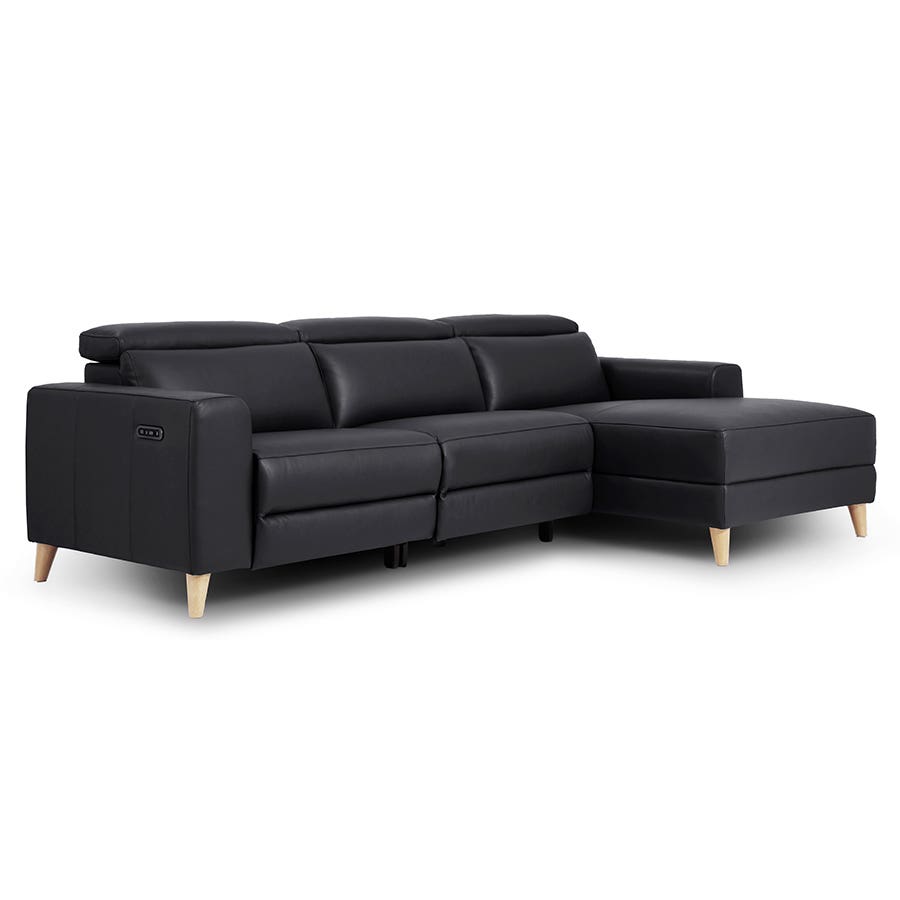 Delaware RH Chaise Lounge BLK Eureka Furniture