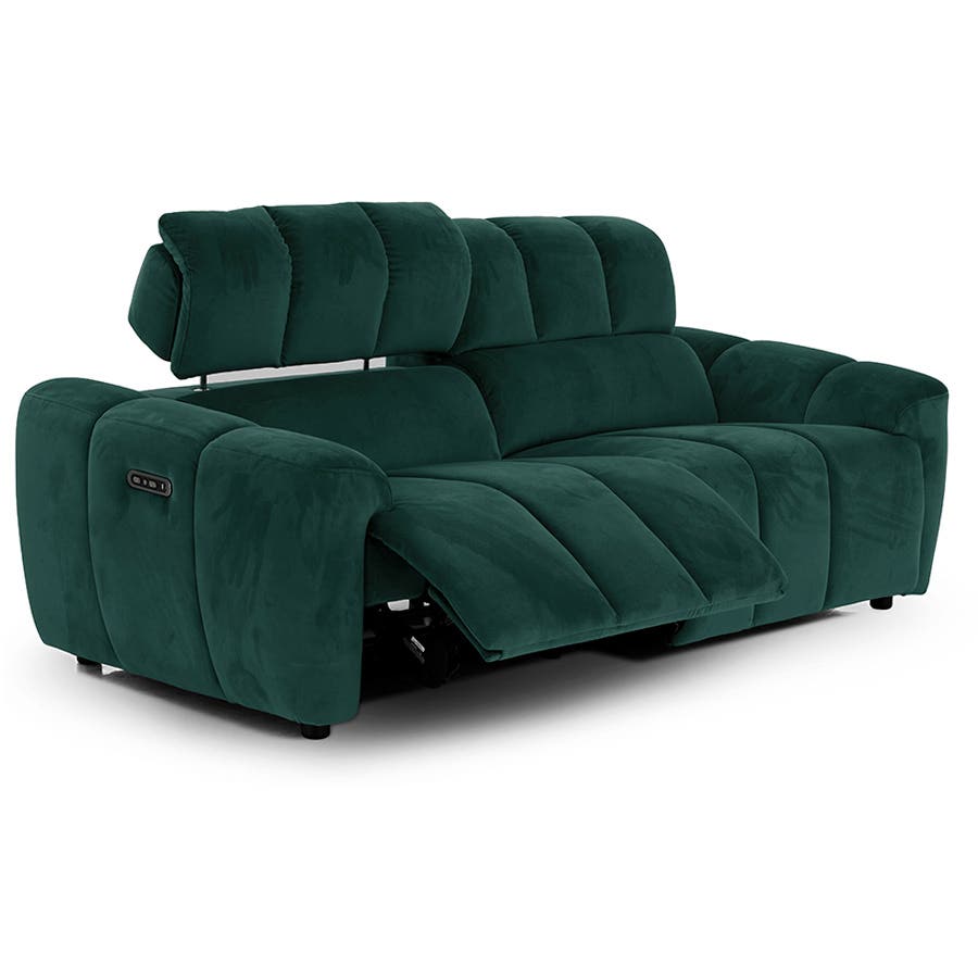 Fleetwood 3 Seater Recliner Green Velvet