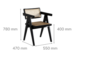 Antoine Black Rattan Dining Armchair