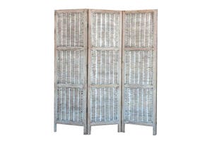 Solar Folding Patio Screen White Wash