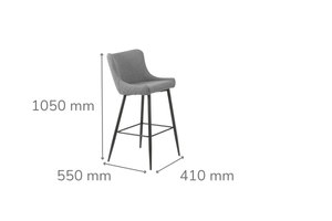 Infinity Mid Grey Bar Stool Fabric