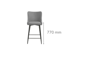 Infinity Mid Grey Bar Stool Fabric