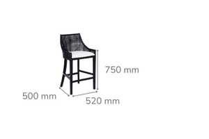Cleveland Black Rattan Counter Stool