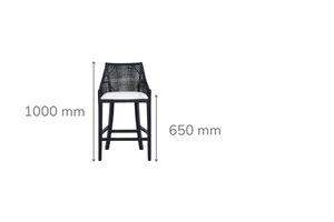 Cleveland Black Rattan Counter Stool