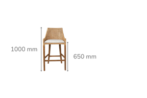 Cleveland Brown Rattan Counter Stool