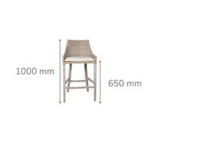 Cleveland White Wash Rattan Counter Stool