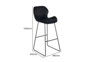 Enterprise Black Velvet Bar Stool
