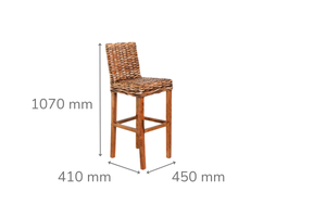 Solar Patio Bar Stool Natural