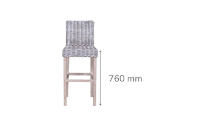 Solar Patio Bar Stool White Wash